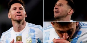 梅西亲吻阿根廷队徽?