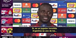 马内：阿根廷是世界杯热门之一，昨天看了梅西的表现令人难以置信