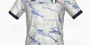意大利明年客场球衣谍照：白色主色调，搭配蓝色大理石纹理设计