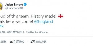 桑乔发推：为球队感到骄傲，我们创造了历史