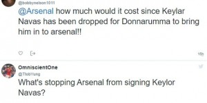 英媒：阿森纳夏窗希望补强门将，诸多球迷呼吁球队签下纳瓦斯