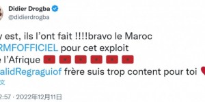 德罗巴祝贺摩洛哥晋级4强：为我的兄弟雷格拉吉感到高兴
