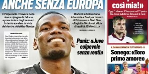 都体头版：尤文没欧战博格巴也不走，他想回报俱乐部的信任