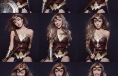 底迪你在看哪裡！激正「爆乳正妹」彎腰玩沙，不只弟弟連老爸也看傻了眼！