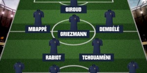 法媒透露法国队训练时首发阵容：姆巴佩领衔，吉鲁、格子先发