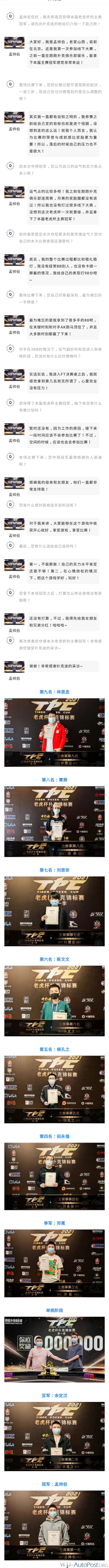 2021老虎杯第一季 | 专访主赛冠军——孟帅伯!