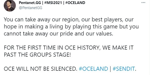 PGG官推:你能解散我们的赛区,但你无法磨灭我们的骄傲和价值