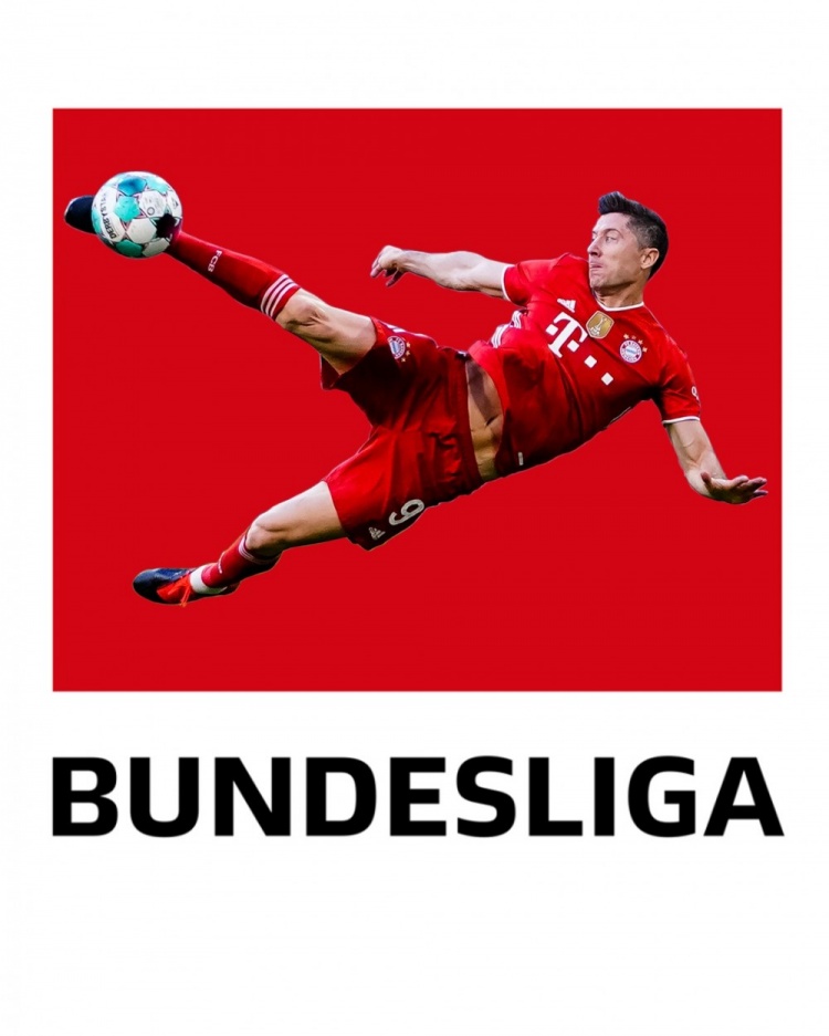 拜仁官推秀莱万版德甲logo,号召球迷一起创作