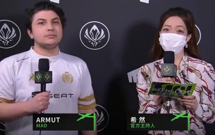 MAD赛后采访上单.Armut:我喜欢成为队伍里的矛