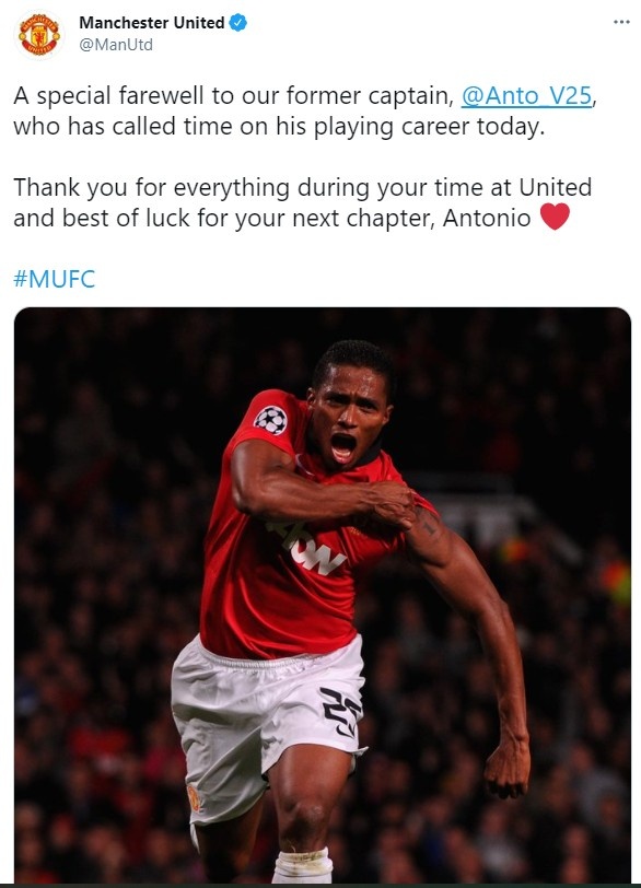 曼联致敬瓦伦西亚:向我们的前队长告别,祝你人生新篇章好运