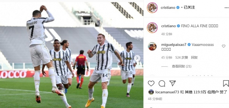 助球队打破僵局，C罗赛后晒图鼓励球队：直到最后