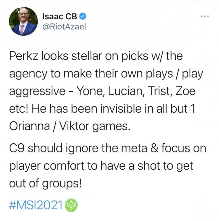 LCS解说Azael：C9应该把BP的重心放在选手熟练度高的英雄上