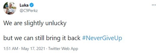 Perkz更推：我们有点倒霉，但仍然可以挽回局面