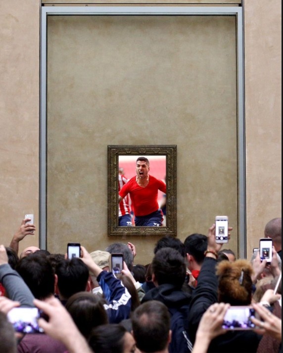 马竞官方吹苏牙:把他的照片挂在卢浮宫!