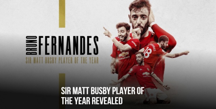 官方：B费蝉联曼联赛季最佳球员