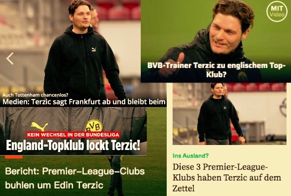 德甲今日头版:保级球队要挣扎到最后 英超三队有意泰尔齐奇