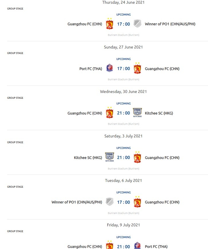 亚冠小组赛赛程更新!广州队6月24日出战,北京国安6月26日