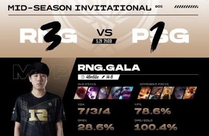 RNG官推盛赞Gala：千言万语汇成一个词-Good！