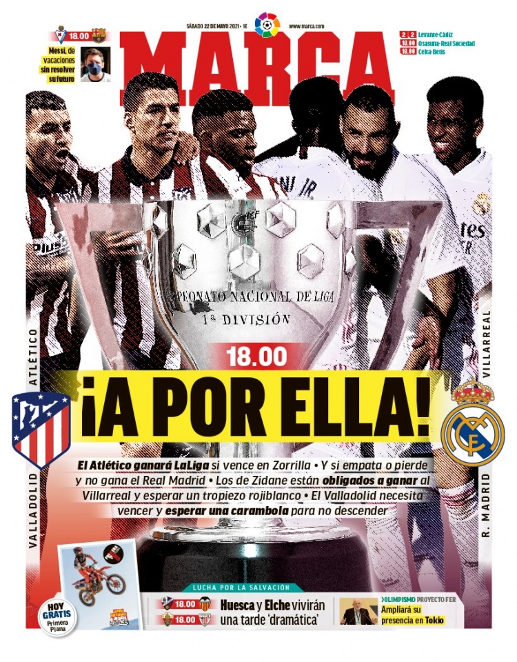 西甲今日头版:马德里双雄今天决出联赛冠军 科曼请求得到尊重