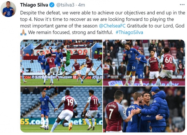 弟媳：虽然输球但我们实现了进前四的目标 现在将专注于欧冠决赛