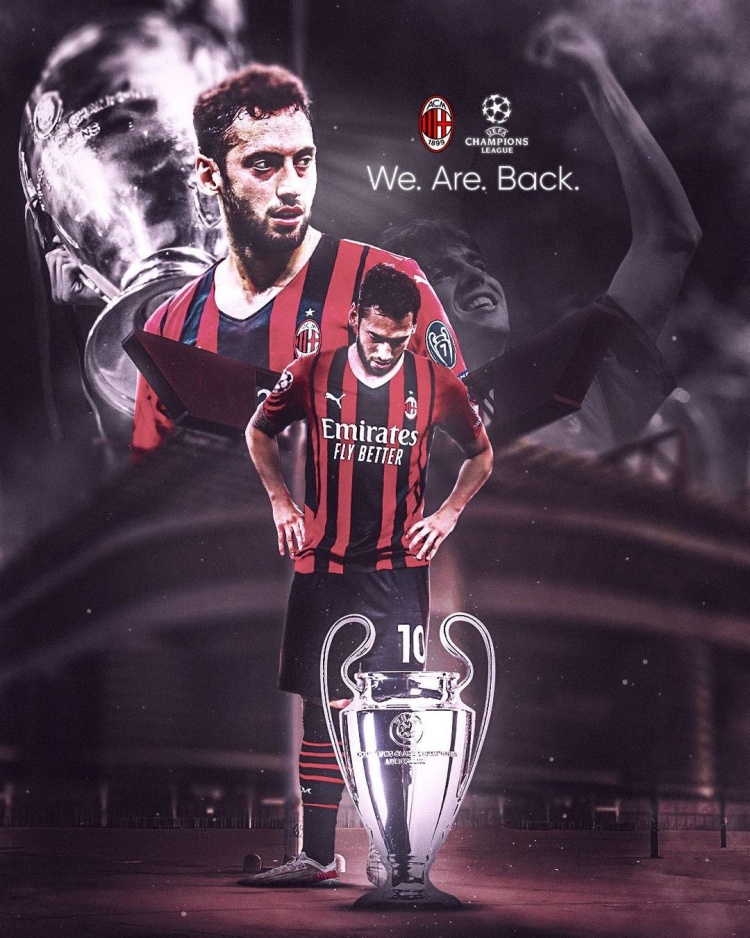 恰尔汗奥卢晒欧冠海报:我们回来了!