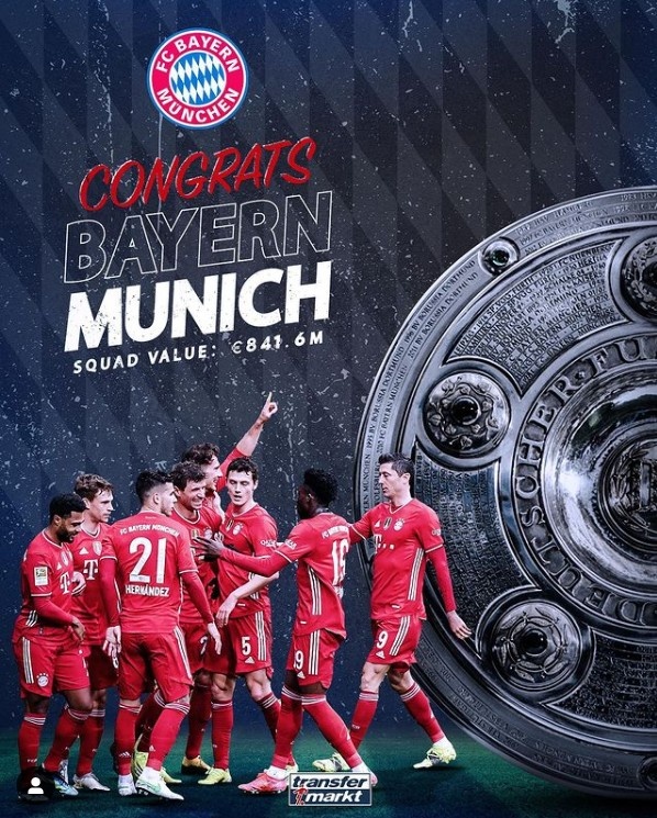 英西意法四大联赛冠军均卫冕失败,仅拜仁还在德甲9连冠