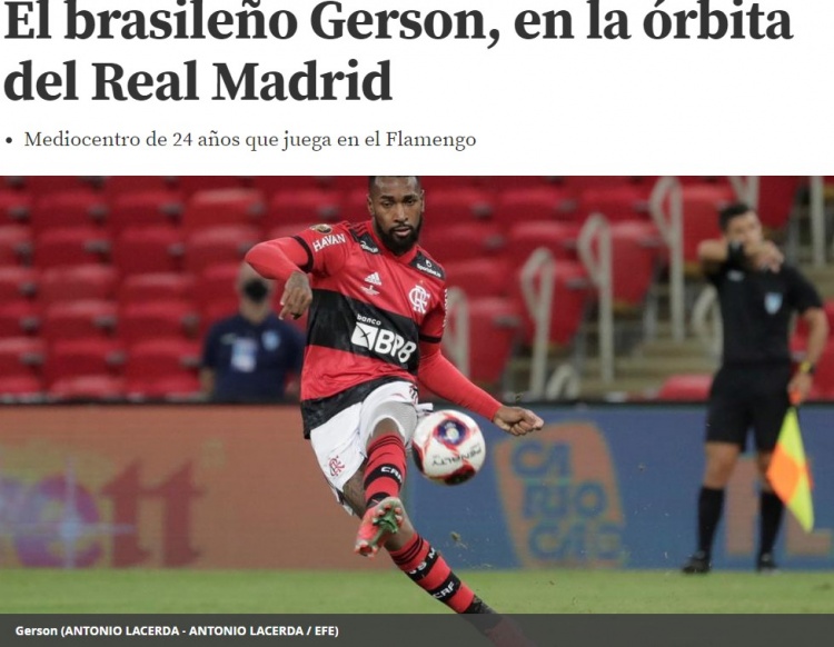 世体:皇马有意弗拉门戈中场吉尔森,将与马赛进行竞争