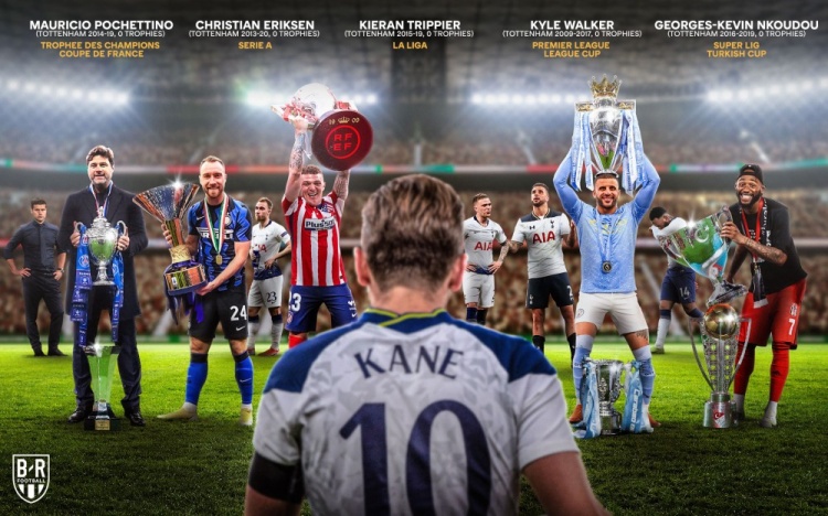 羡慕吗？算上波切蒂诺，凯恩已有5位前热刺同事在本赛季夺冠