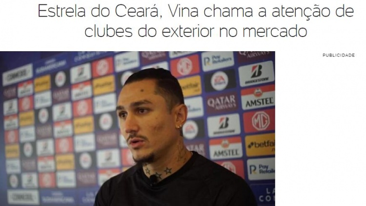 巴媒：中国球队有意引进巴西中场维纳，近59场比赛攻入23球