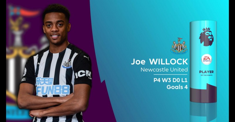 英超官方:4场4球,威洛克当选五月最佳球员