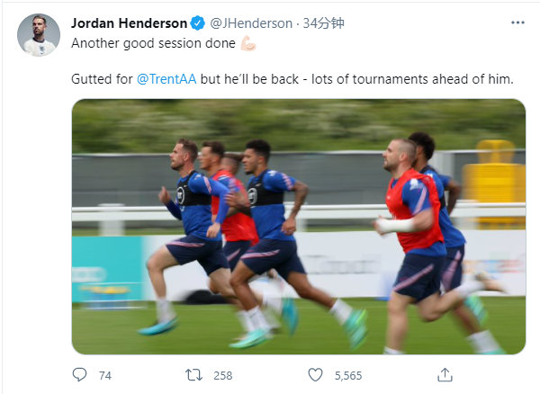 亨德森谈阿诺德退出国家队：他还会回来的，还有很多大赛等着他