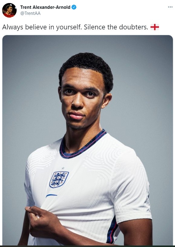 征战欧洲杯！阿诺德更新社媒：永远相信自己，让质疑者沉默