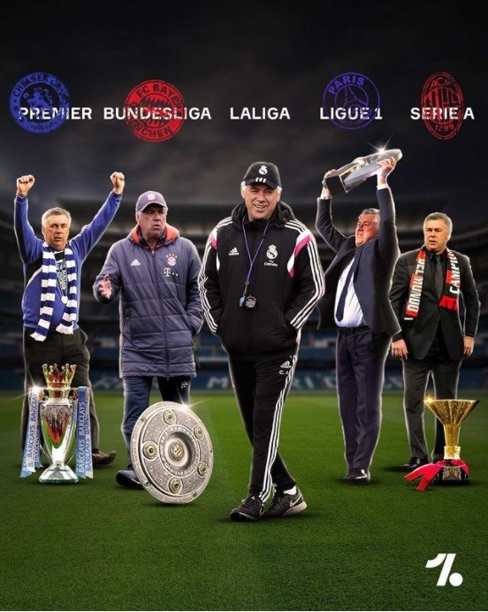 他来他征服？安帅教练生涯五大联赛已取其四，仅差一个西甲冠军