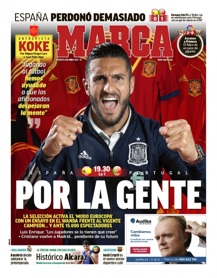 西甲今日头版：C罗检验斗牛士军团 拉波尔塔确认科曼留队