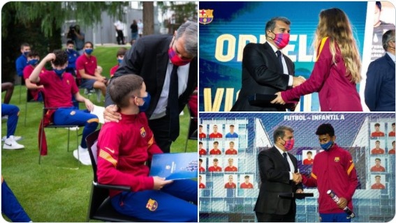 拉波尔塔晒参加拉玛西亚毕业典礼图：你们是球队的未来