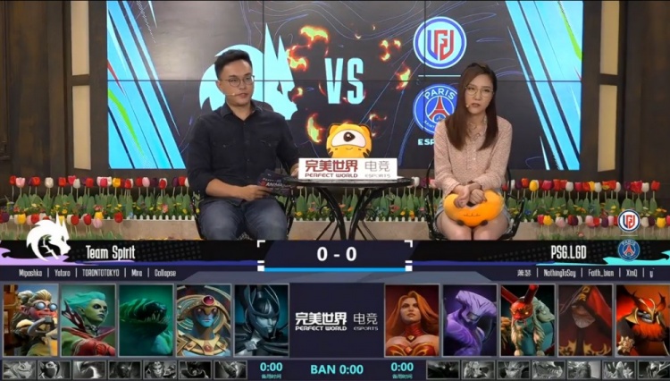 游刃有余 NothingToSay火女暴走PSG.LGD首局轻取Spirit