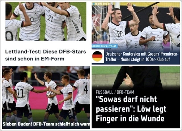 德甲今日头版：德国队进行成功的测试赛 拜仁将再次追求奥多伊