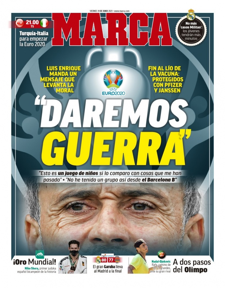 西甲今日头版：欧洲杯今晚拉开大幕 德佩选择的关键是科曼