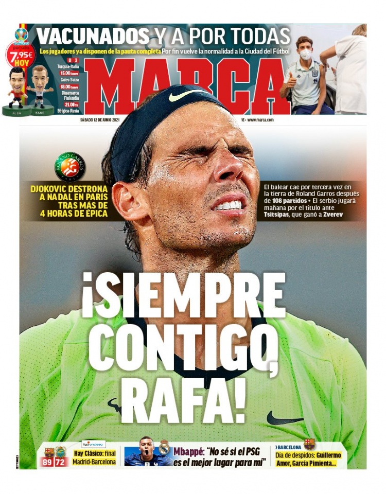 西甲今日头版：西班牙全员已接种疫苗 埃莫森或加入劳塔罗交易中