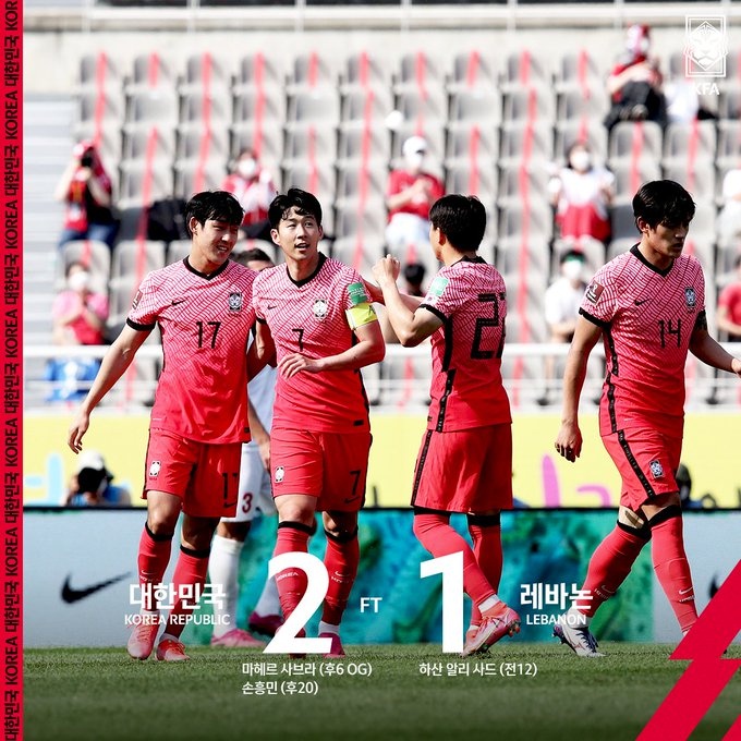 黎巴嫩1-2不敌韩国，国足最后一轮对叙利亚打平就出线