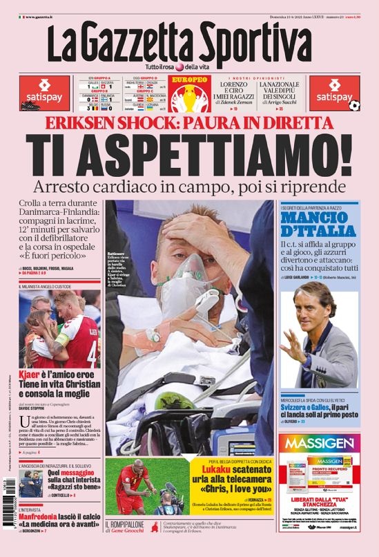 意甲今日头版：埃里克森，我们等你！曼乔征服所有人