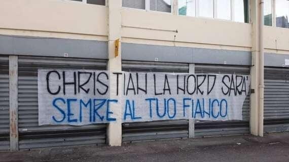 国米死忠球迷拉横幅为埃里克森加油：我们永远与你同在