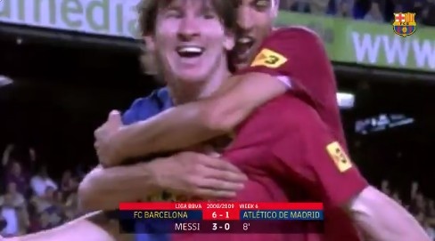 一记偷袭!巴萨官推回顾梅西生涯首次任意球破门