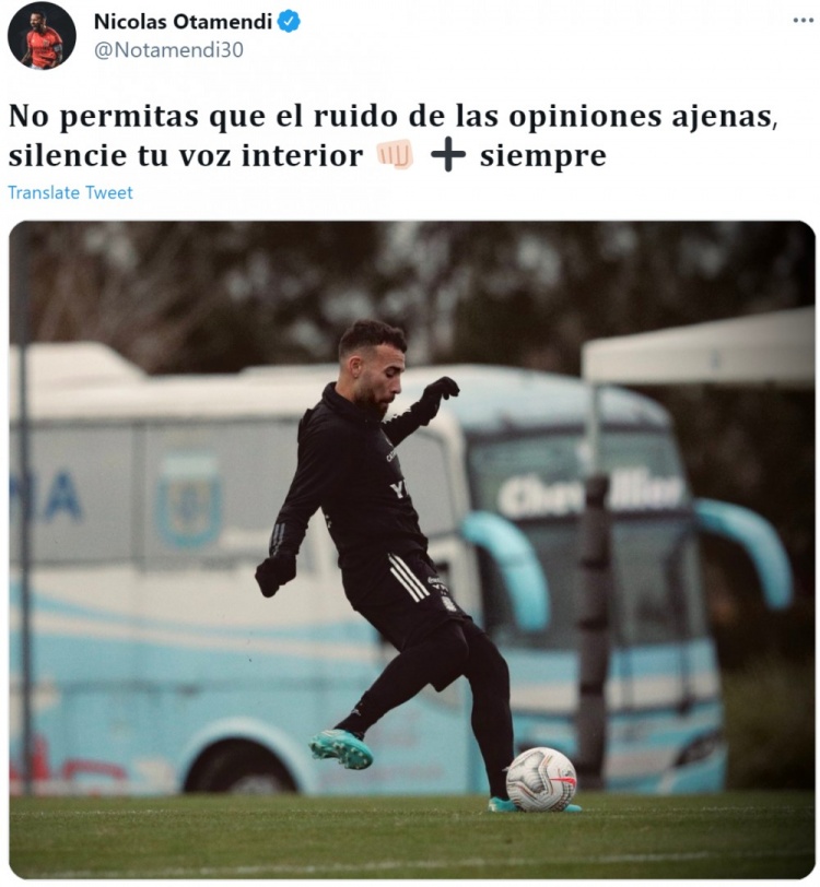 奥塔门迪社媒回应批评:永远不要让别人的观点淹没你内心的声音