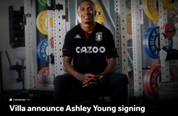 官方：阿什利-扬回归加盟维拉，双方签约一年