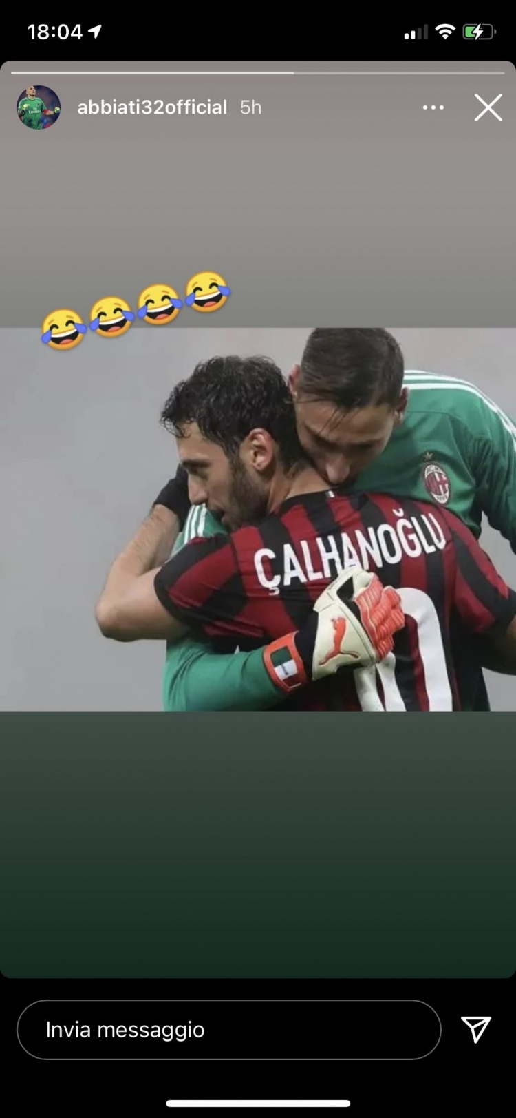 意有所指？阿比亚蒂晒恰10&多纳鲁马合照，配笑哭表情