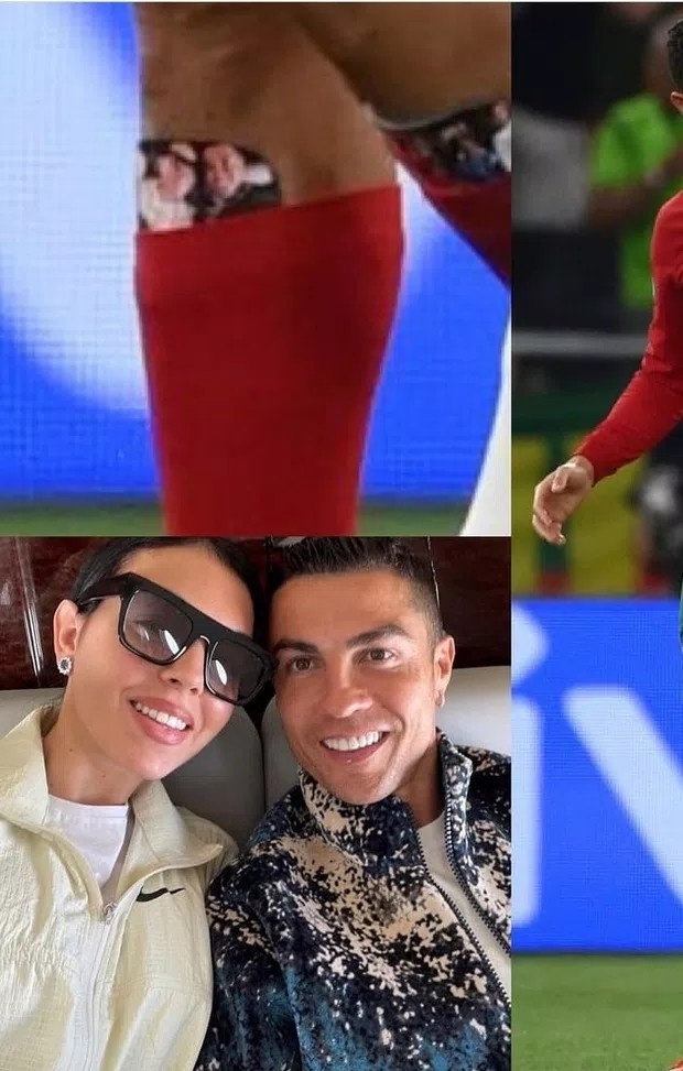 葡法大战中，C罗的护腿板上是自己和乔治娜的合影