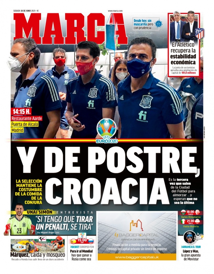 西甲今日头版:欧洲杯,前进或回家 巴萨的左边后卫计划