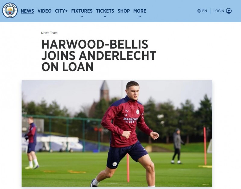 曼城官方:19岁中卫贝利斯租借至比甲球队安德莱赫特