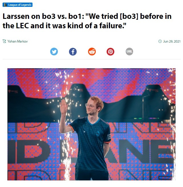 RGE.Larssen评BO3的可行性：我们之前在LEC尝试过，但失败了